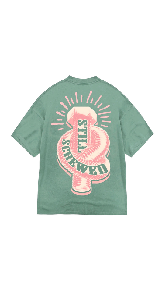 SUGARHILL "SCREWED UP" T-SHIRT (SOFT GREEN)