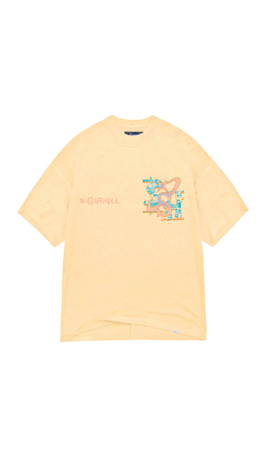 SUGARHILL "FACES" T-SHIRT (VINTAGE YELLOW)