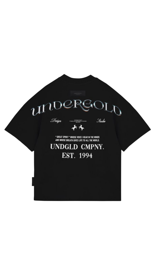 Undergold Rodeo Thunder Horses Boxy Tshirt Black