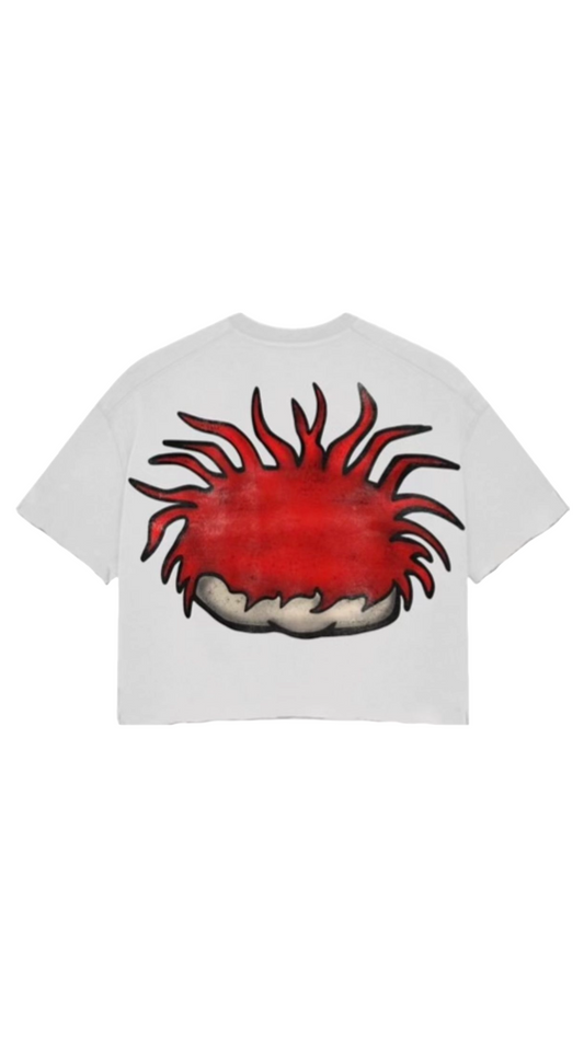 CHUCKIE BIG HEAD WHITE CROP TEE