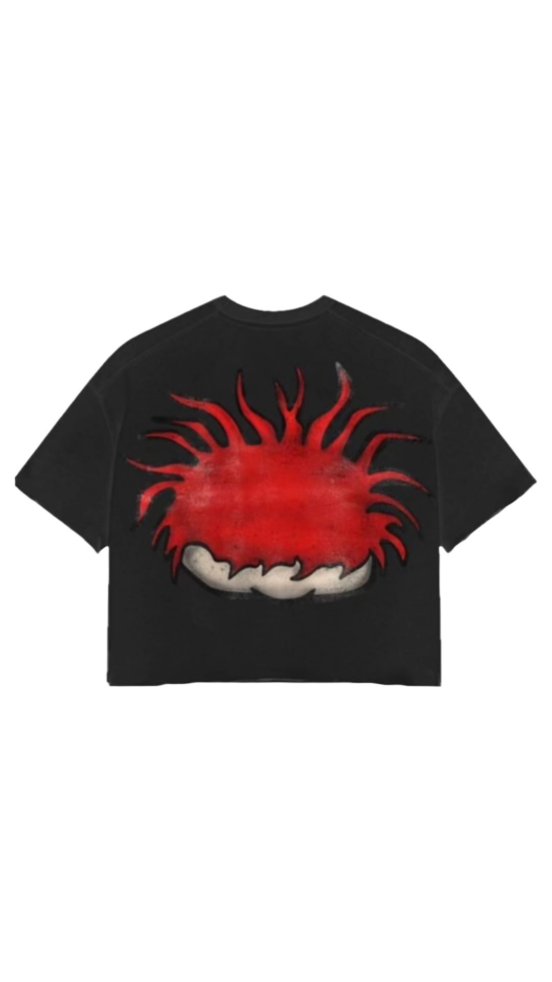 CHUCKIE BIG HEAD BLACK CROP TEE