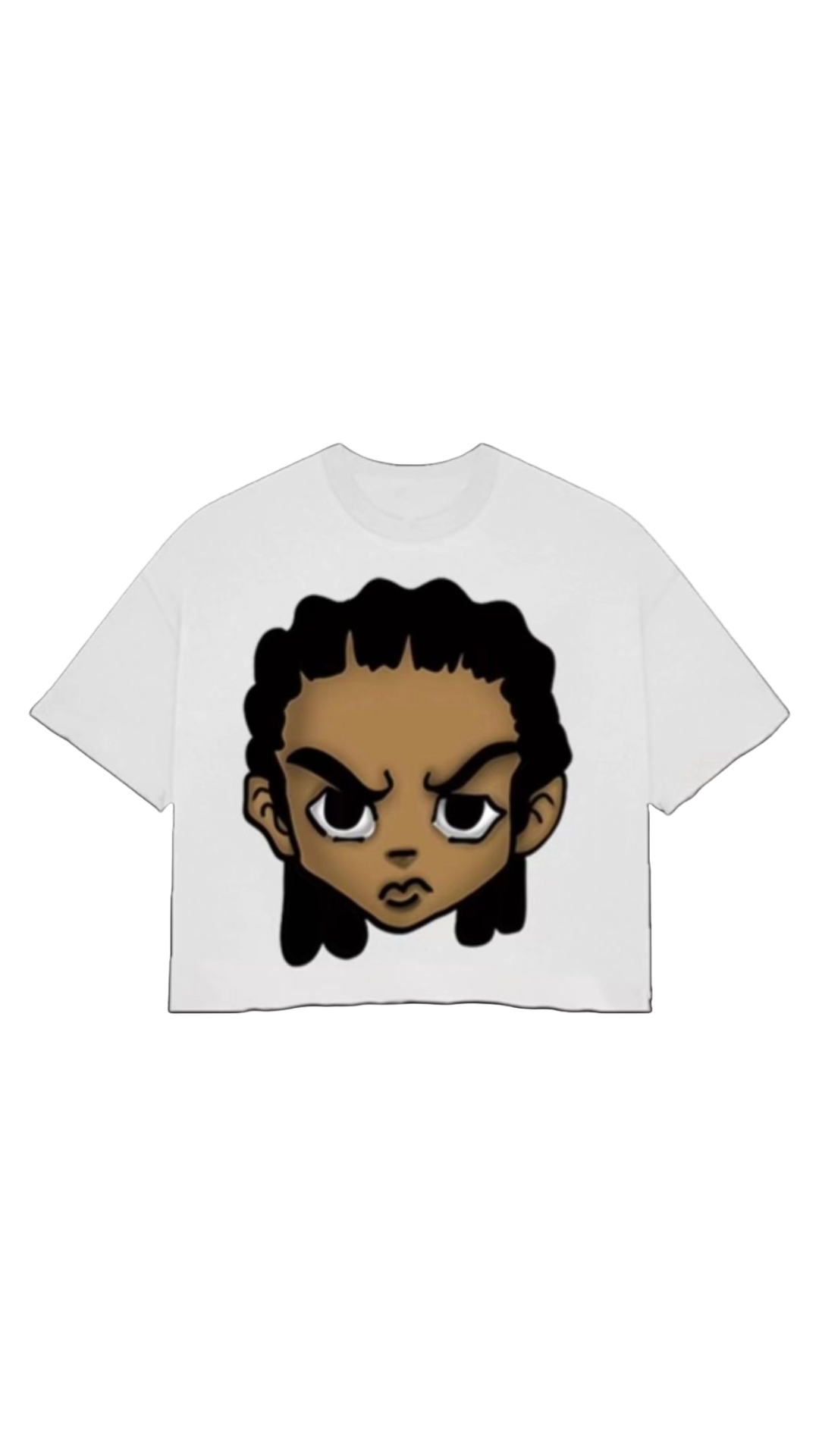 RILEY BIG HEAD WHITE CROP TEE