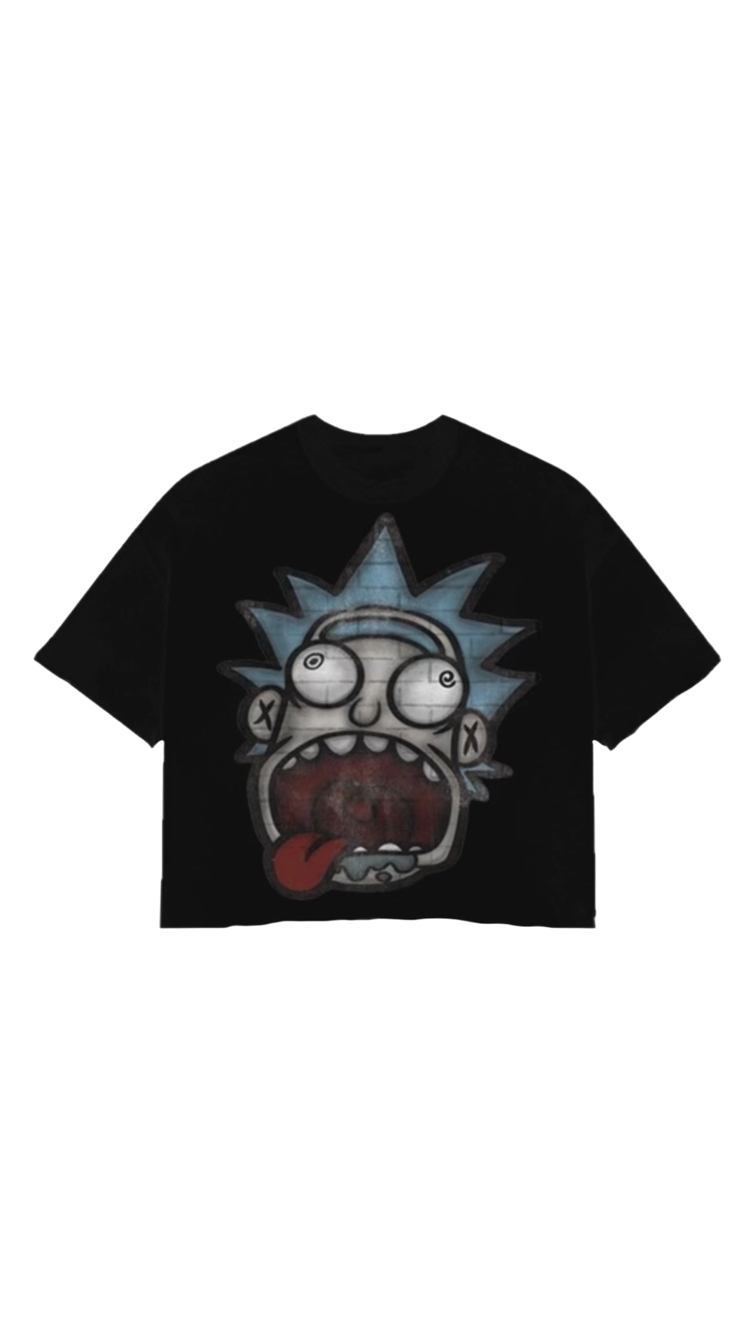 RICK BIG HEAD BLACK CROP TEE