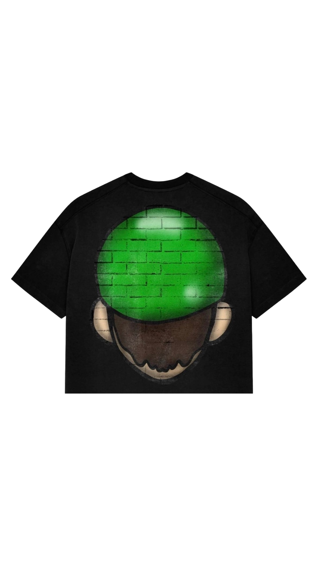 LUIGI BIG HEAD BLACK CROP TEE