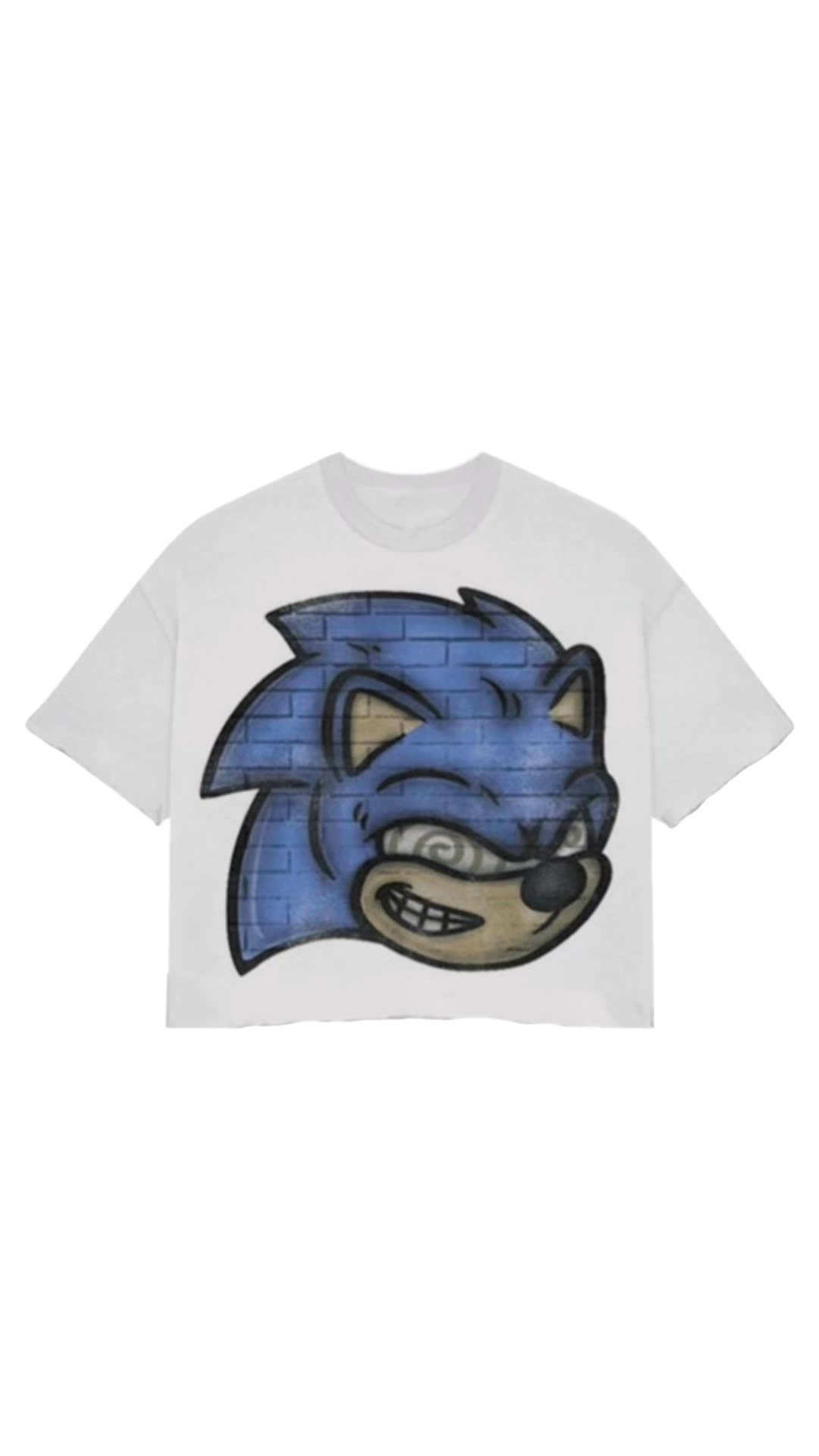 SONIC BIG HEAD WHITE CROP TEE