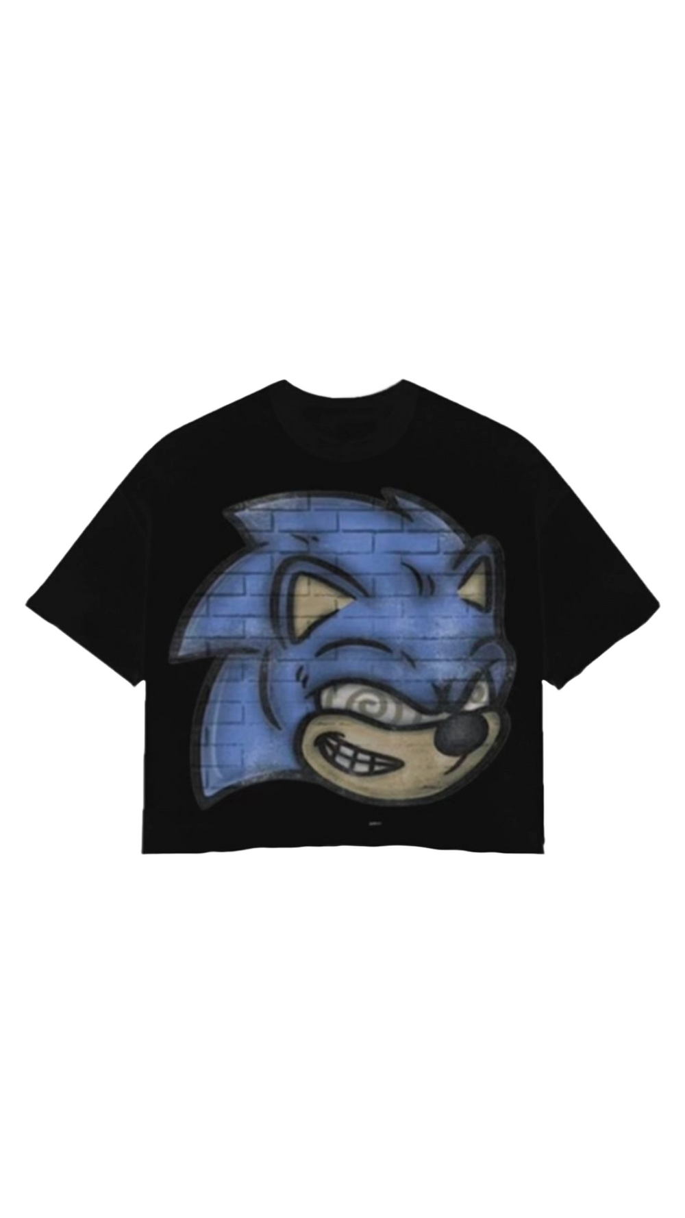 SONIC BIG HEAD BLACK CROP TEE