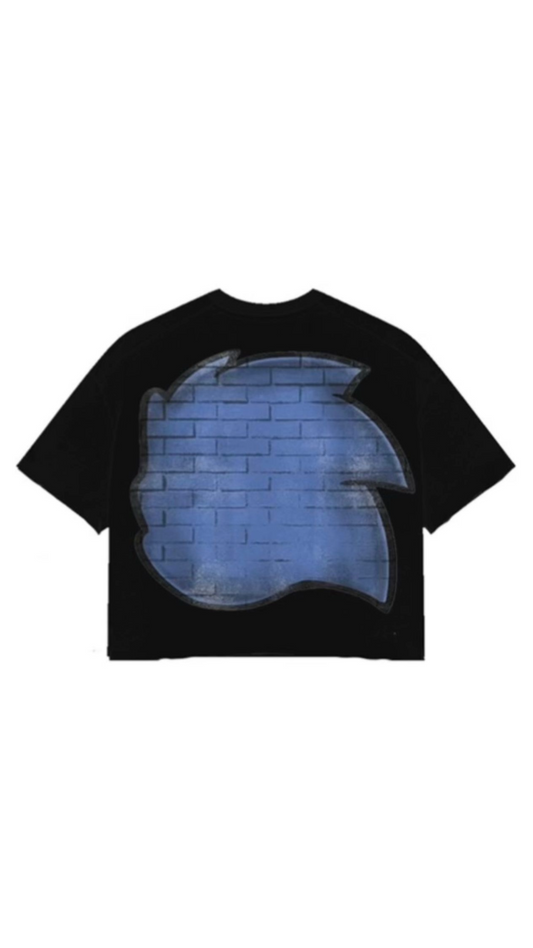 SONIC BIG HEAD BLACK CROP TEE