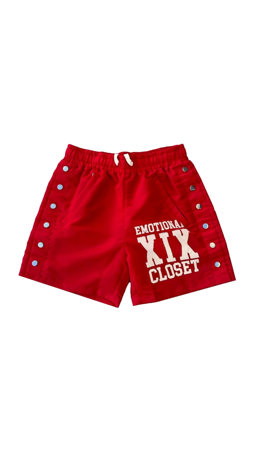 RED "BACKYARD" NYLON SHORTS