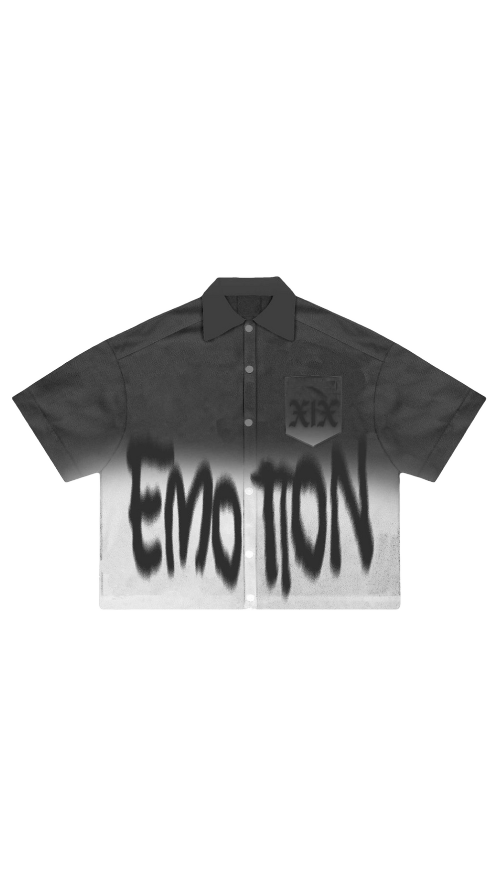 BLACK "XIX" BUTTON UP