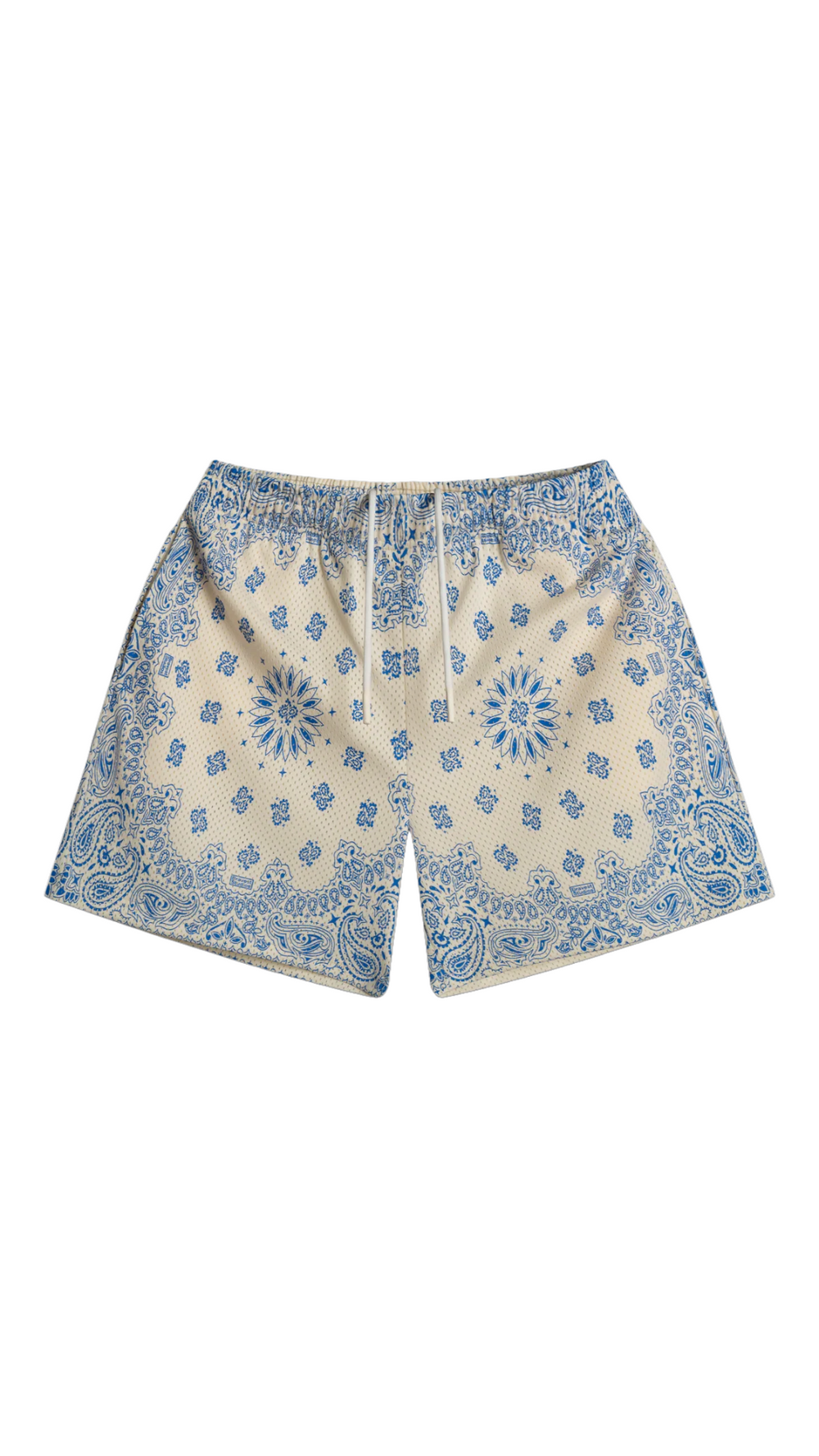 BLUE PAISLEY CREAM SHORTS