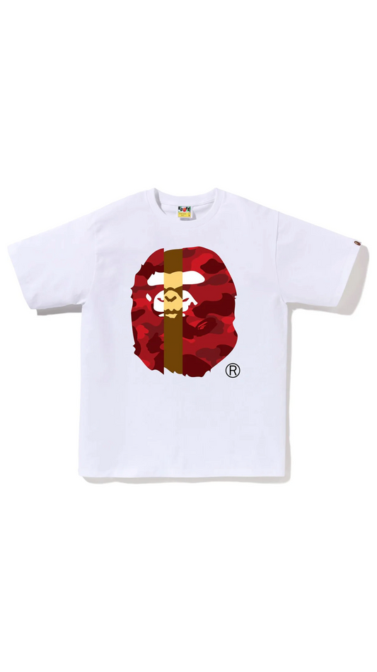 BAPE TRANSFORM BIG APE HEAD TEE (WHT/RED)