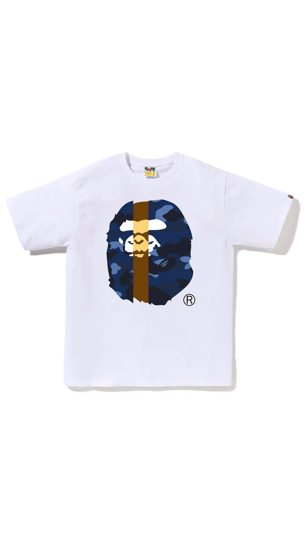 BAPE TRANSFORM BIG APE HEAD TEE (WHT/NVY)