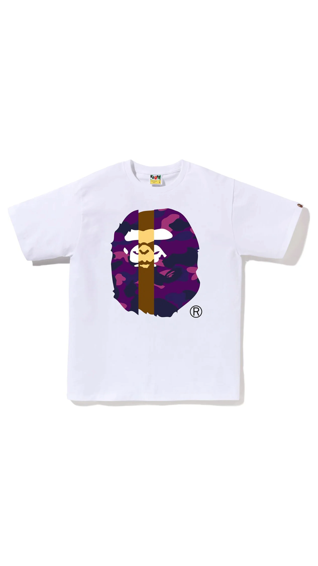 BAPE TRANSFORM BIG APE HEAD TEE (WHT/PUR)