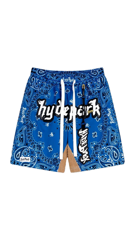 BANDANA MASH UP SHORTS (BLUE)