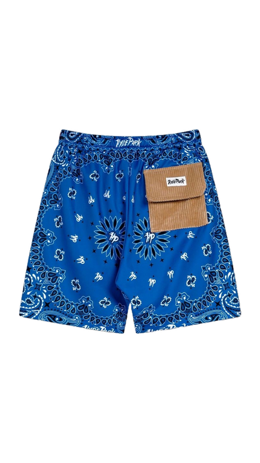 BANDANA MASH UP SHORTS (BLUE)