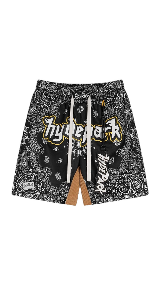 BANDANA MASH UP SHORTS (BLACK)