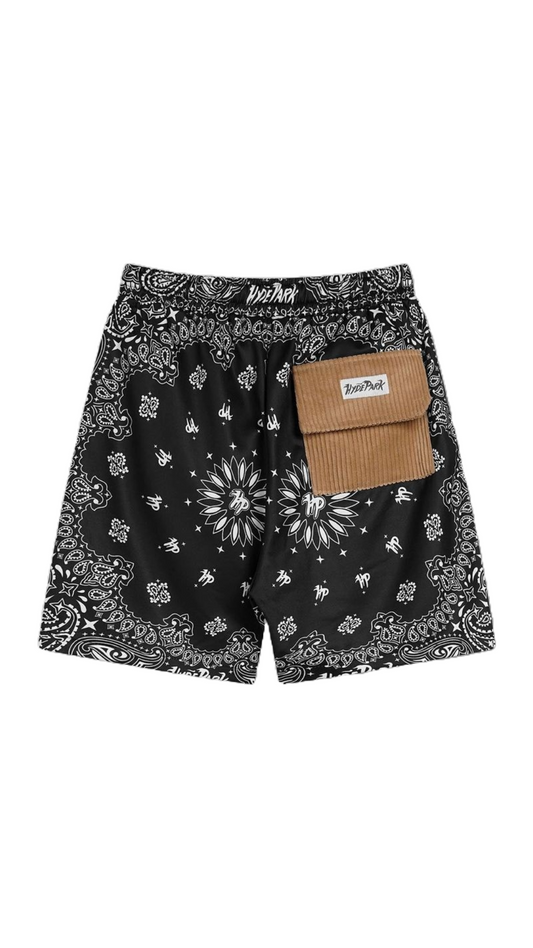 BANDANA MASH UP SHORTS (BLACK)