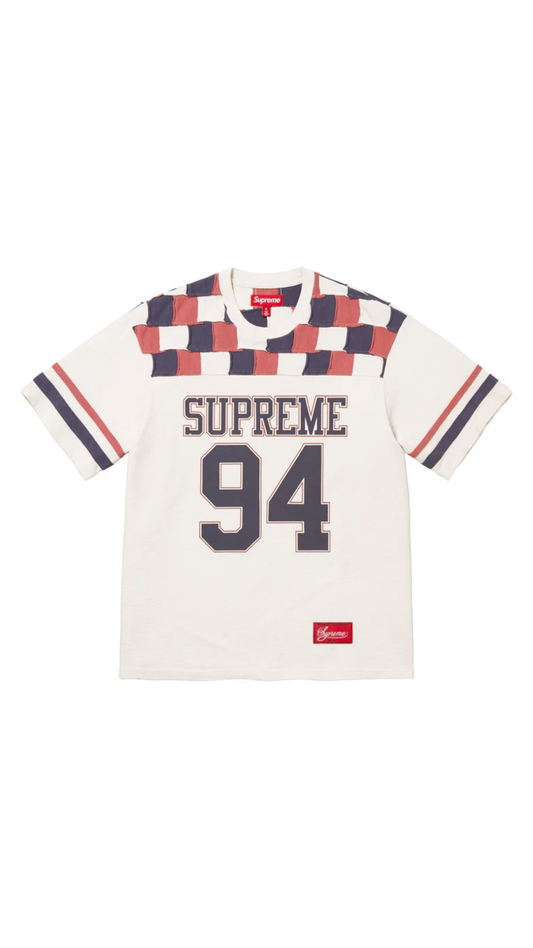 SUPREME PATCHWORK YOKE FOOTBALL TOP (WHITE)