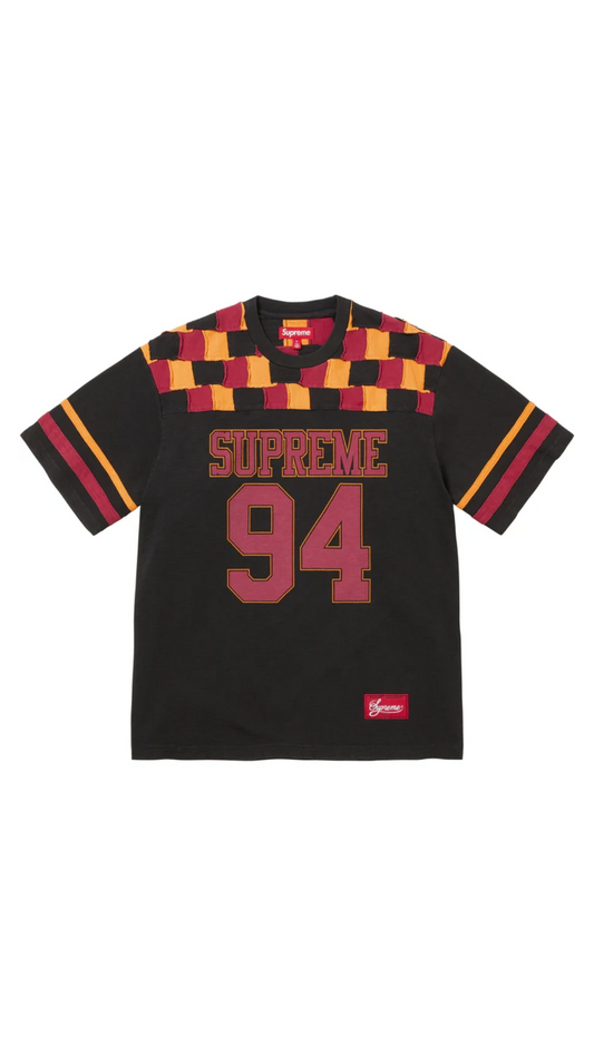 SUPREME PATCHWORK YOKE FOOTBALL TOP (BLACK)