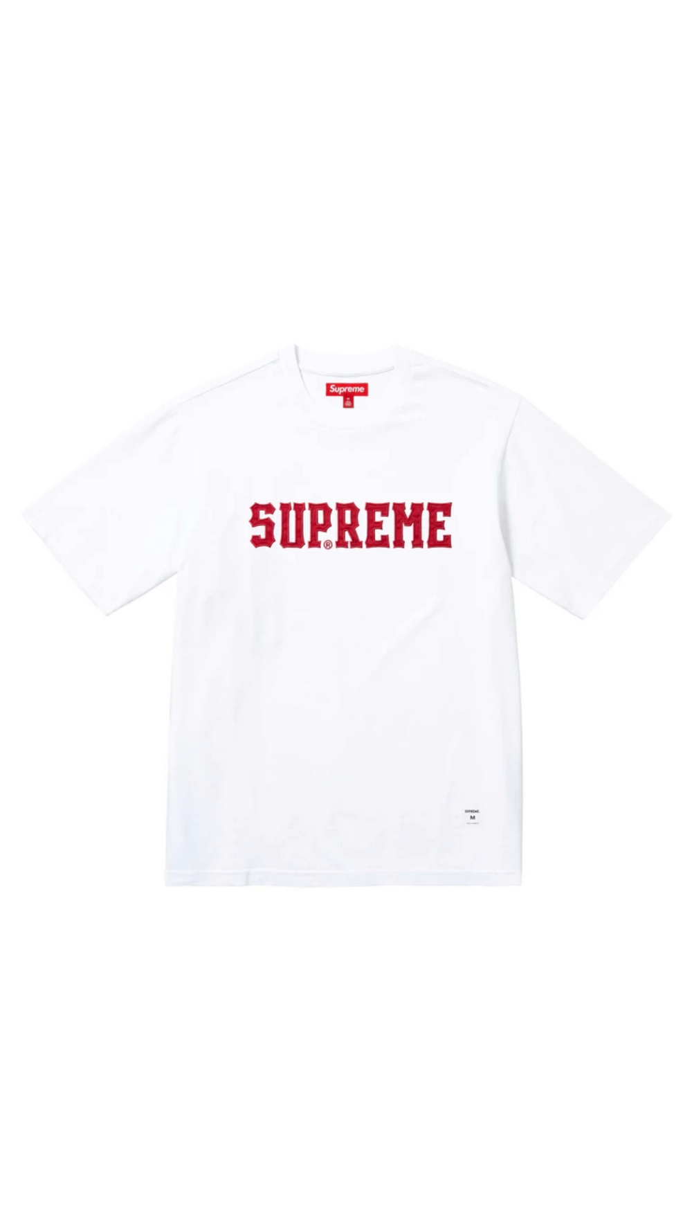 SUPREME TWILL APPLIQUE TOP (WHT/RED)