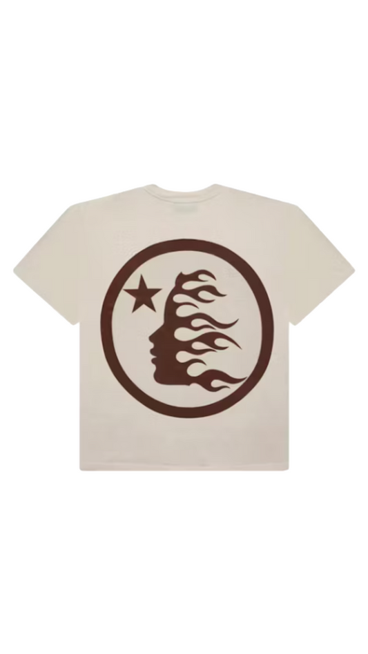 HELLSTAR CLASSIC TEE WHITE/BROWN (GEL PRINT)