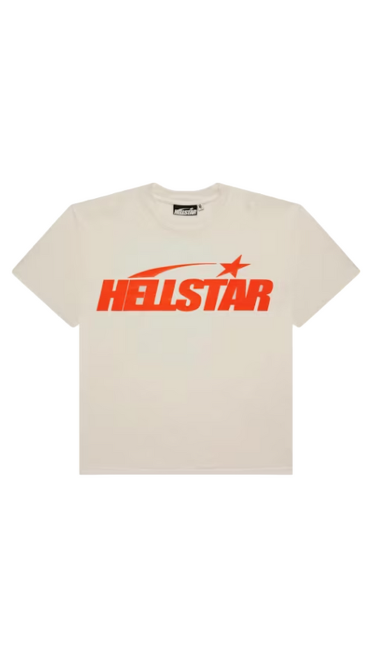 HELLSTAR CLASSIC TEE WHITE/ORANGE (REGULAR PRINT)