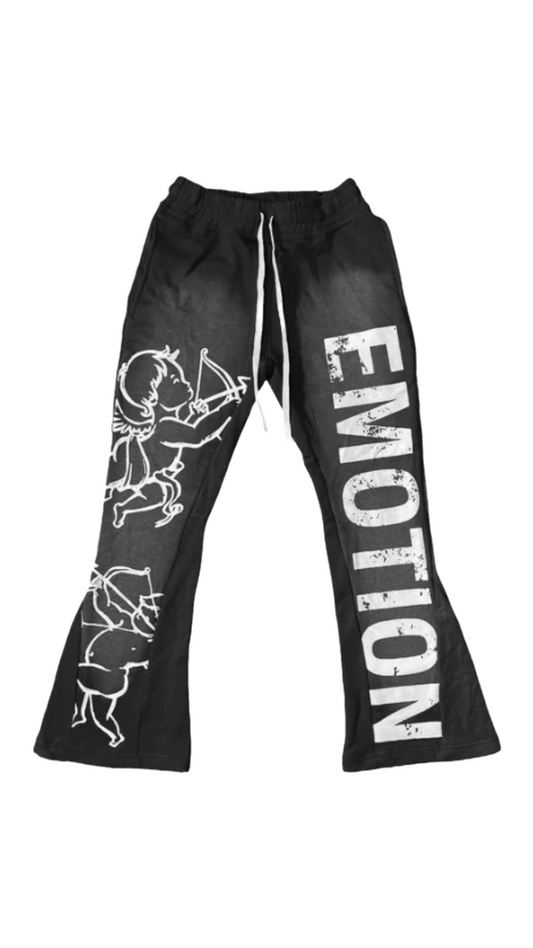 MIXED EMOTIONS BLACK "CUPID" FLARE SWEATPANTS