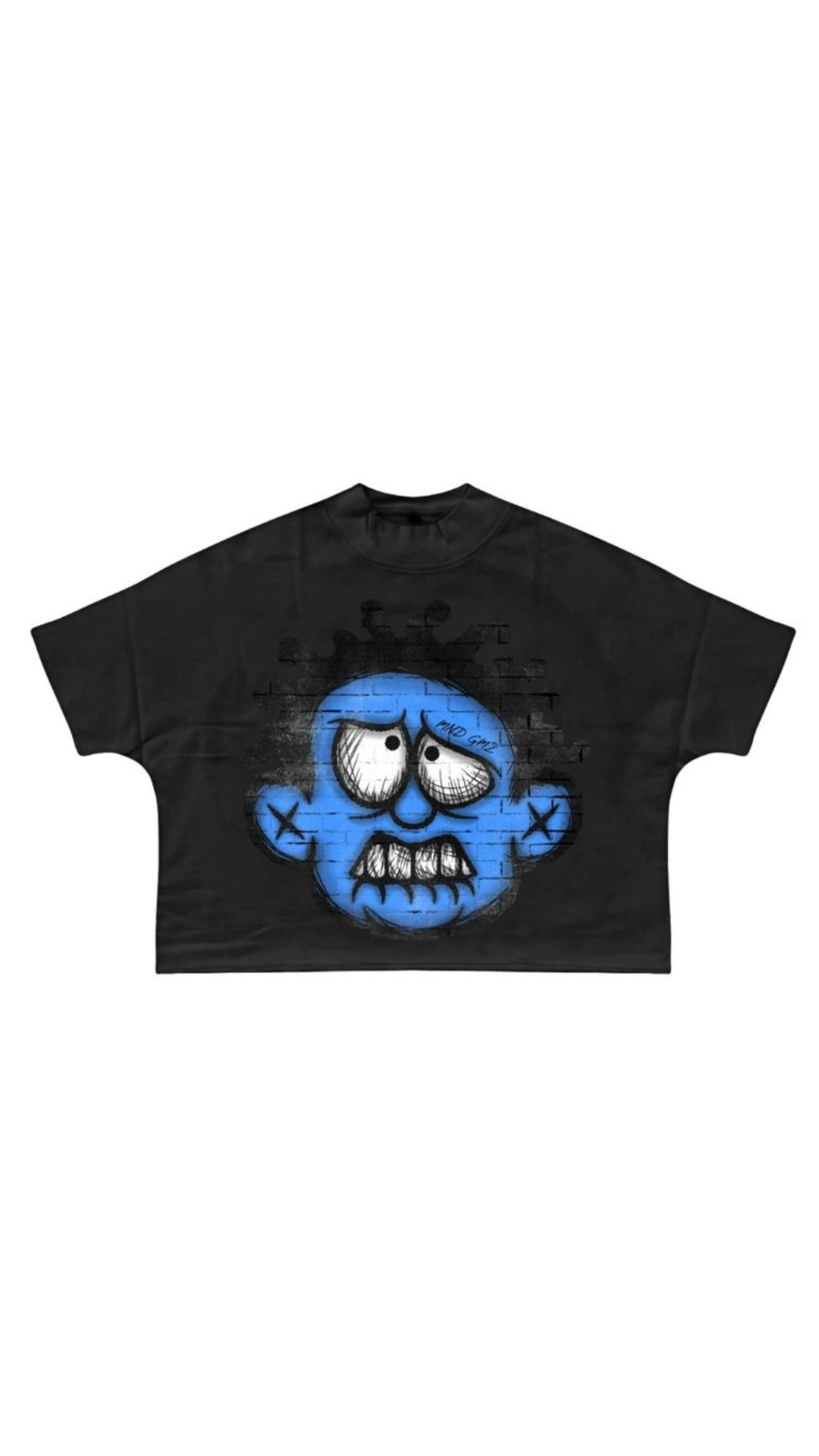 DNA "BLUE HEAD" CROP TEE (BLK)