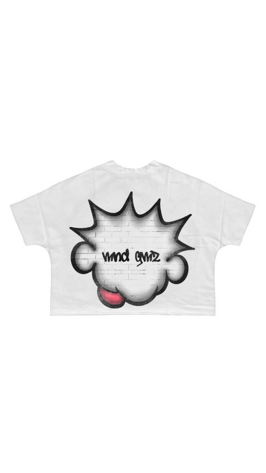 DNA "SPIKE HEAD" CROP TEE (WHT)