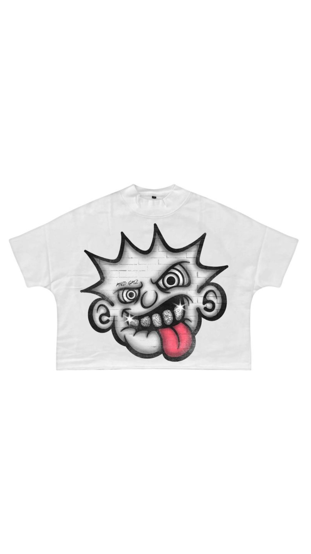 DNA "SPIKE HEAD" CROP TEE (WHT)