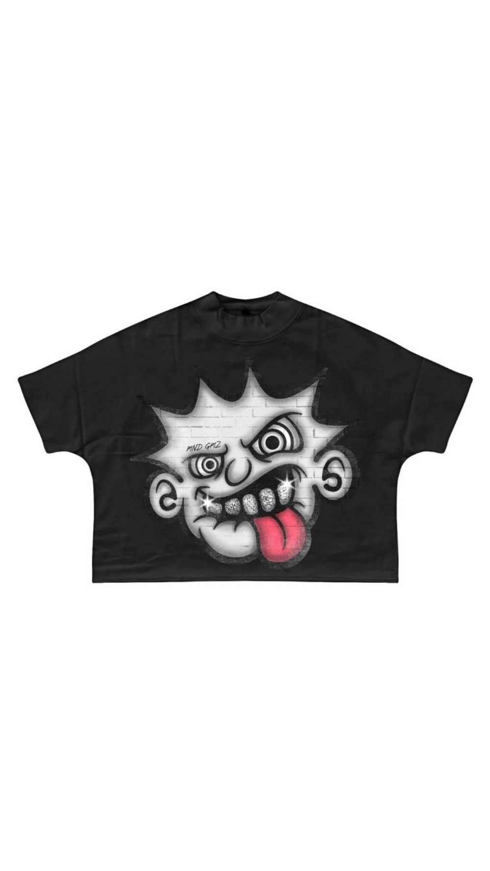 DNA "SPIKE HEAD" CROP TEE (BLK)