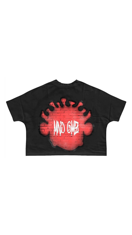 DNA "RED HEAD" CROP TEE (BLK)