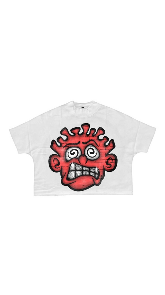 DNA "RED HEAD" CROP TEE (WHT)