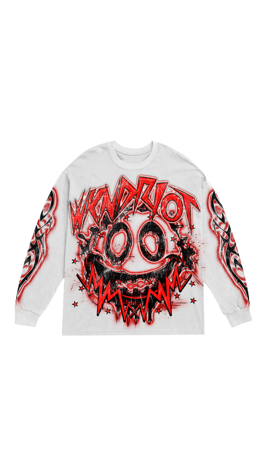 WKND RIOT "WR" LONG SLEEVE (WHITE)