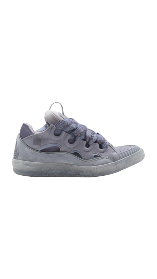 LEATHER CURB SNEAKERS (LIGHT GREY)