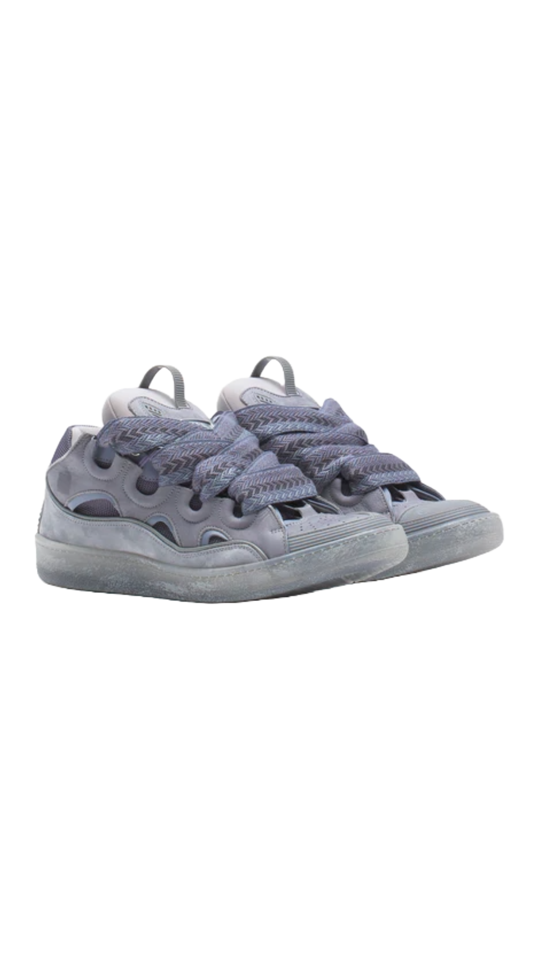 LEATHER CURB SNEAKERS (LIGHT GREY)