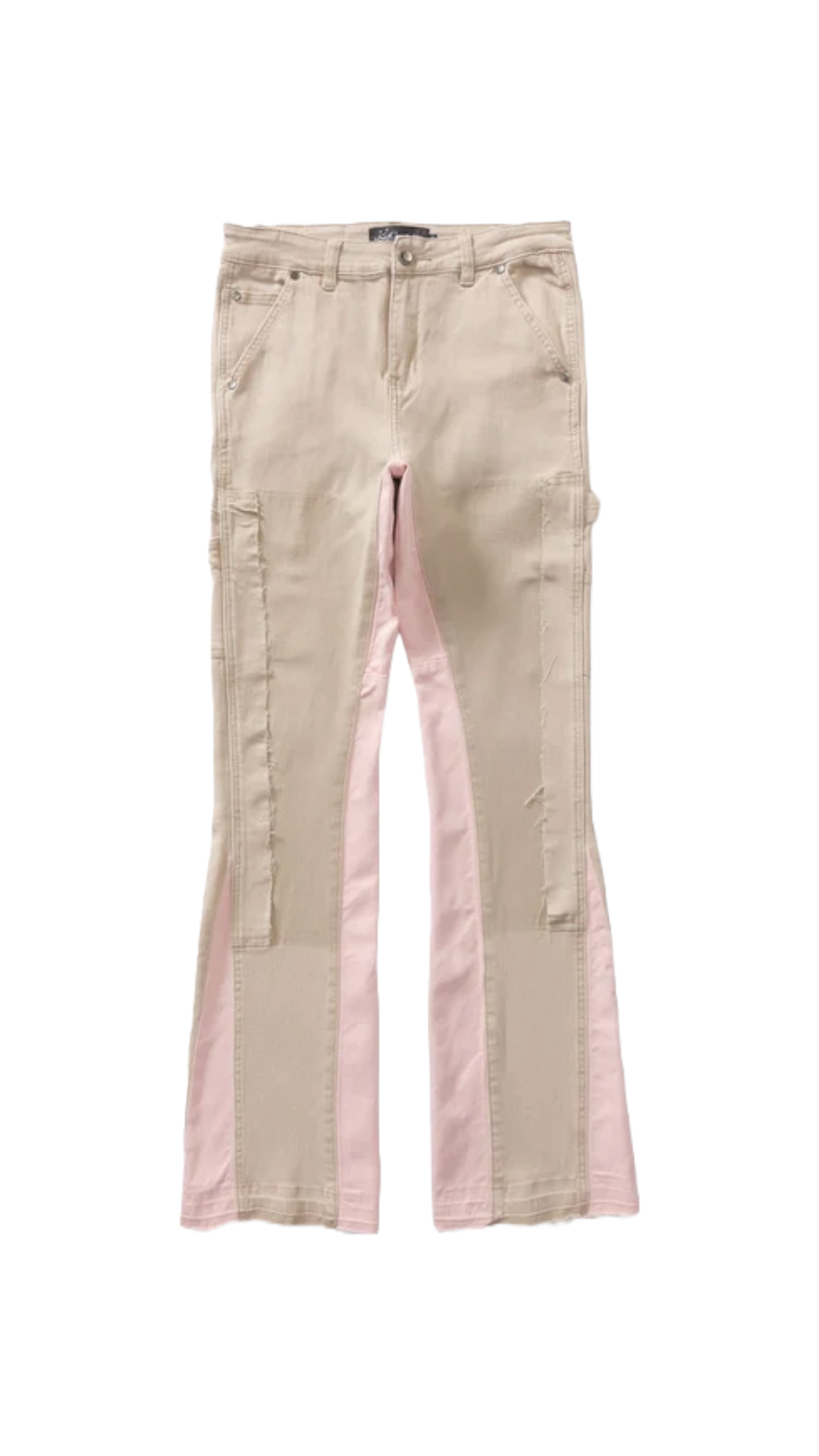 SH "REVOLVER" STACKED JEANS (KHAKI/PINK)