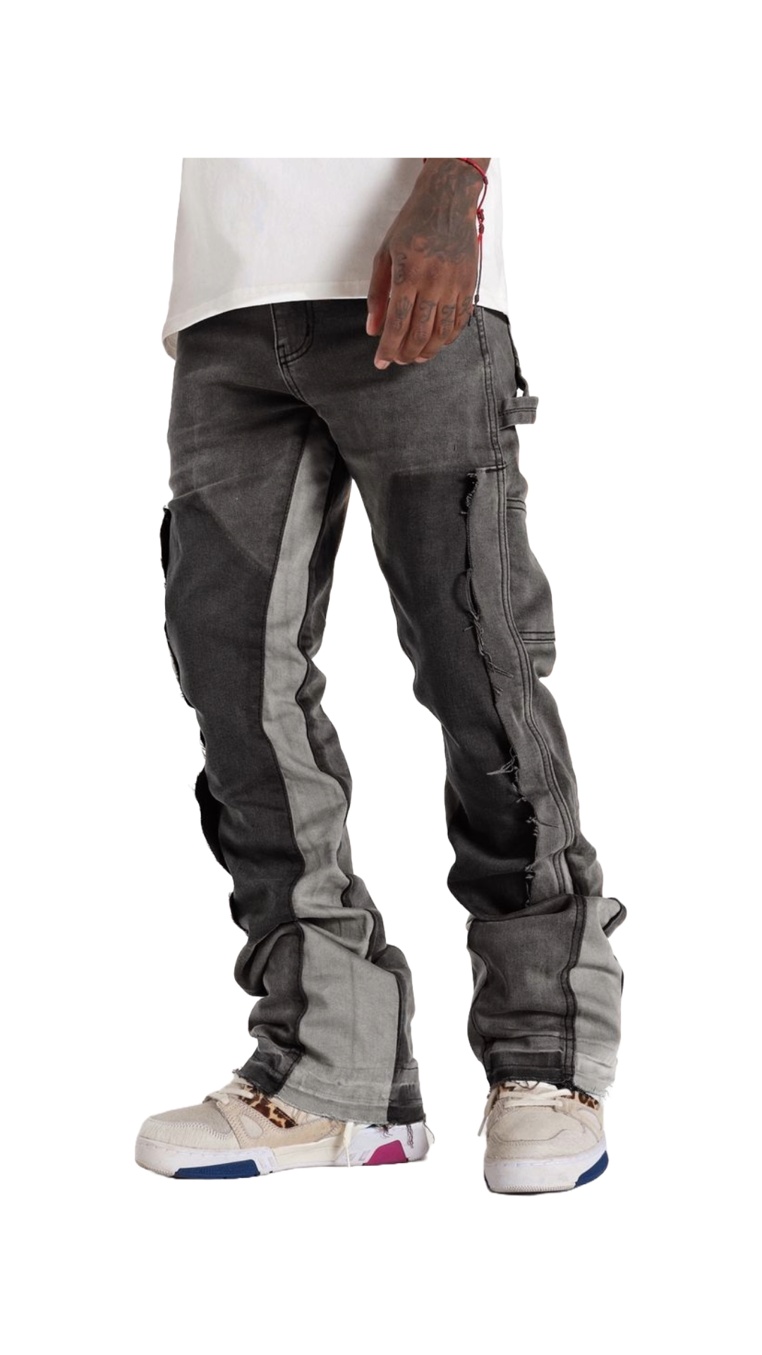 SH "REVOLVER" STACKED JEANS (BLACK/GREY)