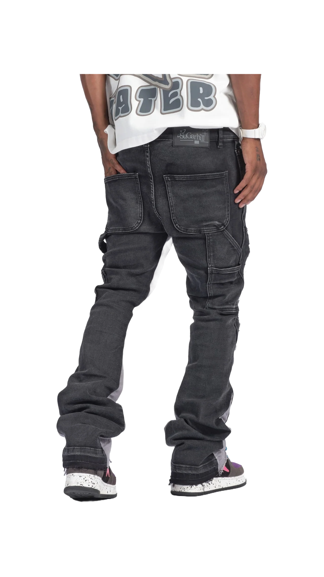 SH "REVOLVER" STACKED JEANS (BLACK/GREY)