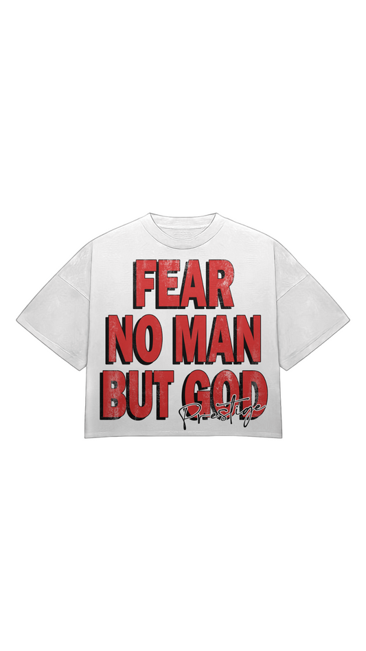 "FEAR NO MAN" CROP TEE (RED)