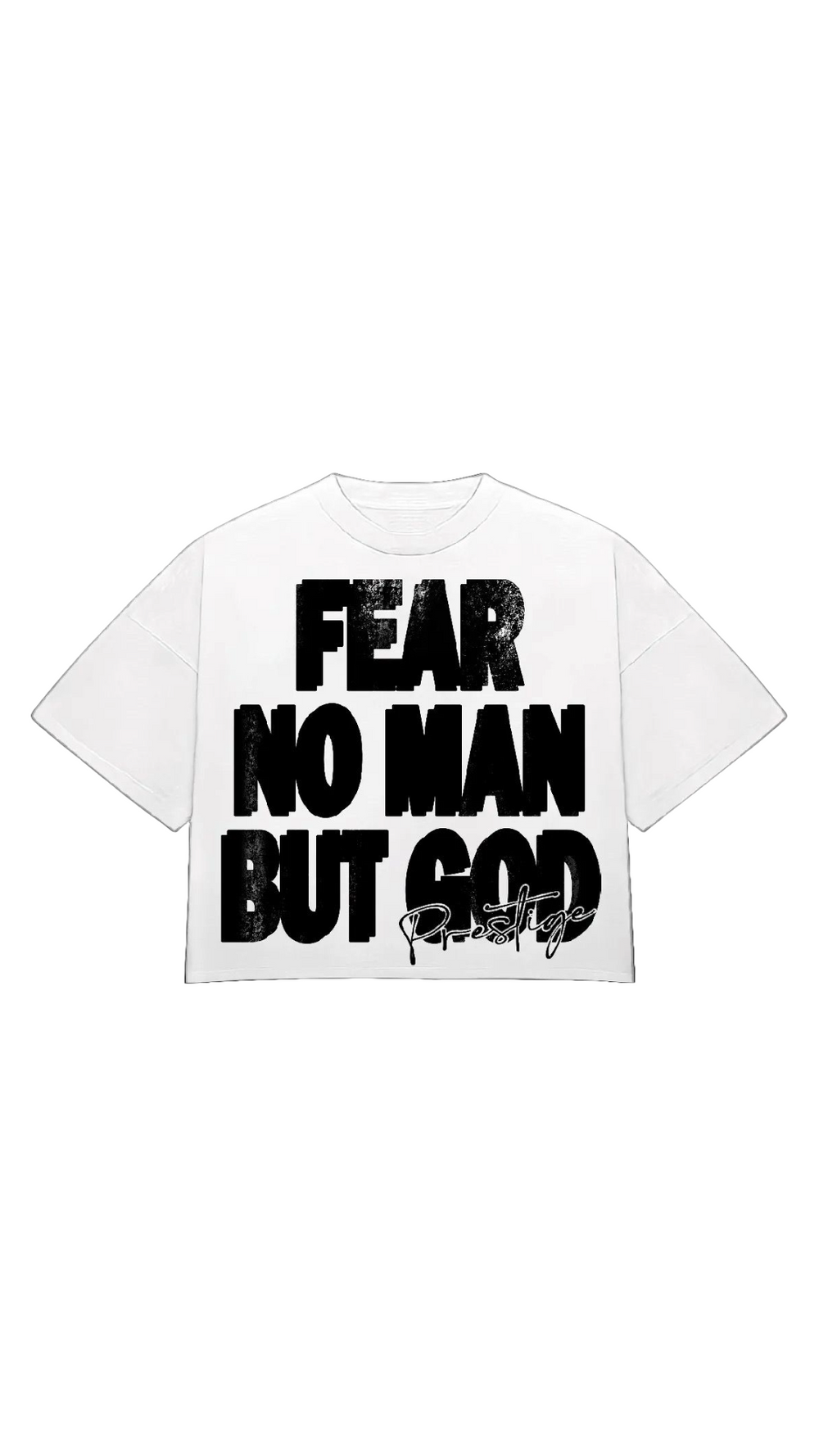 "FEAR NO MAN" CROP TEE (BLACK)