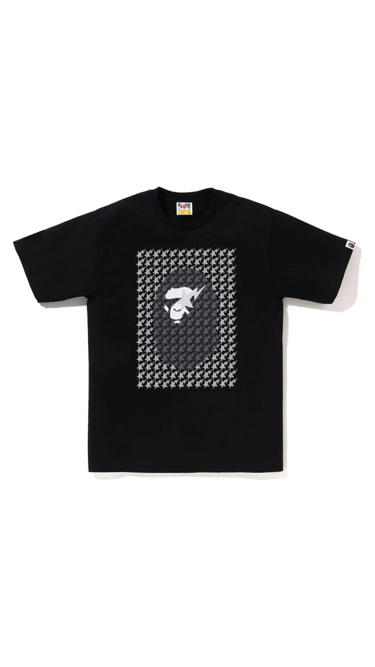 BAPE HOUNDSTOOTH APE HEAD TEE (BLACK)