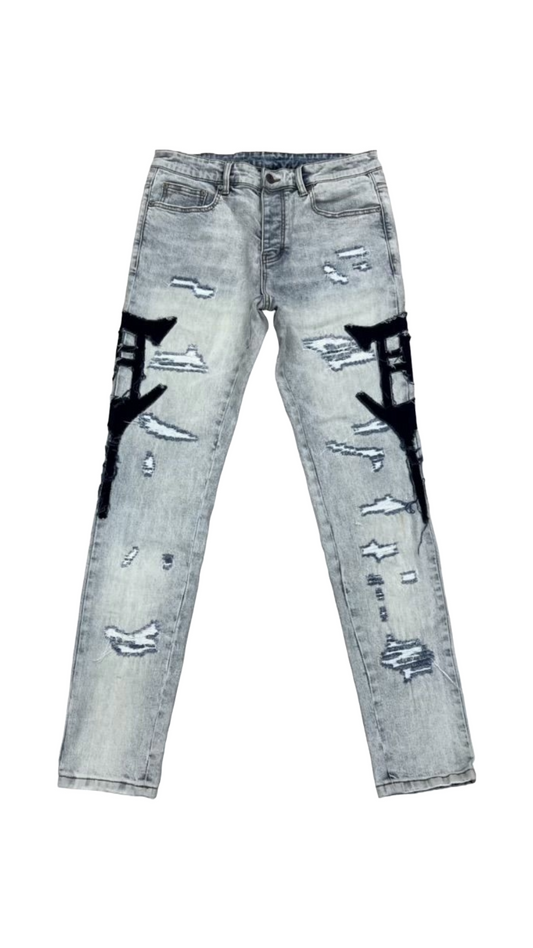 TRNCHS "QUDS" LIGHT WASH SKINNY DENIM