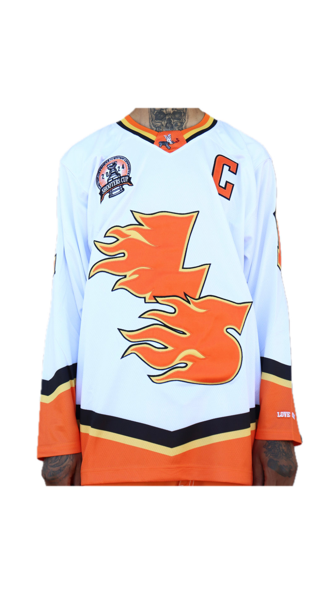 LS FLAMES HOCKEY JERSEY (WHITE)