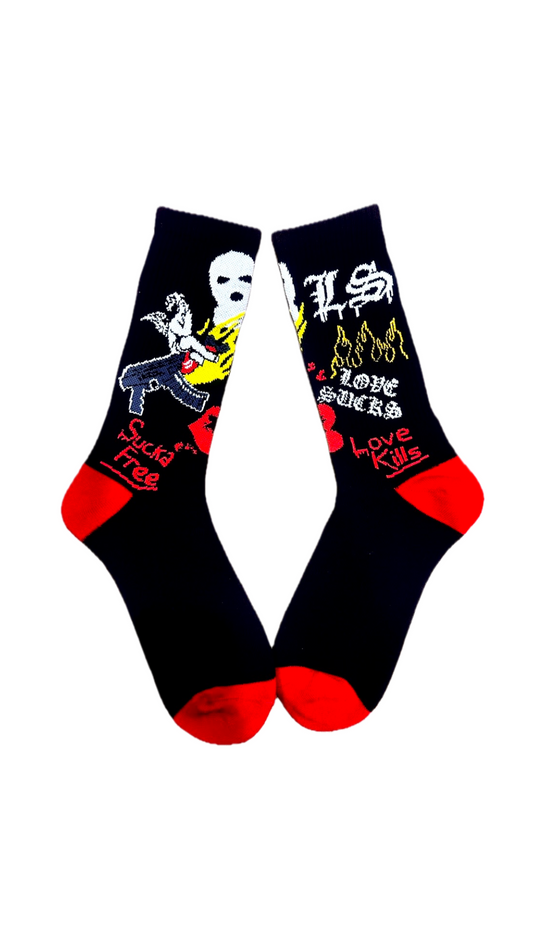 LOVE SUCKS SOCKS (BLACK)