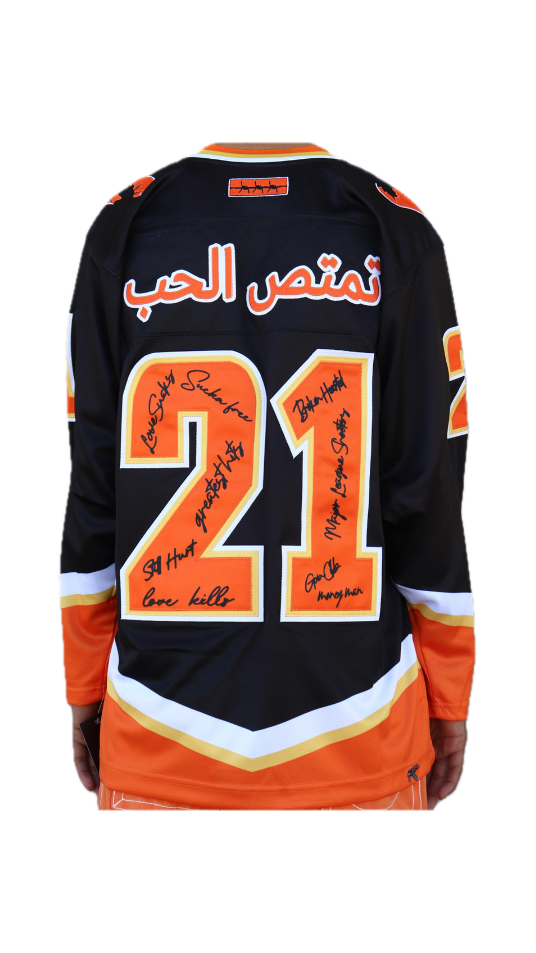 LS FLAMES HOCKEY JERSEY (BLACK)