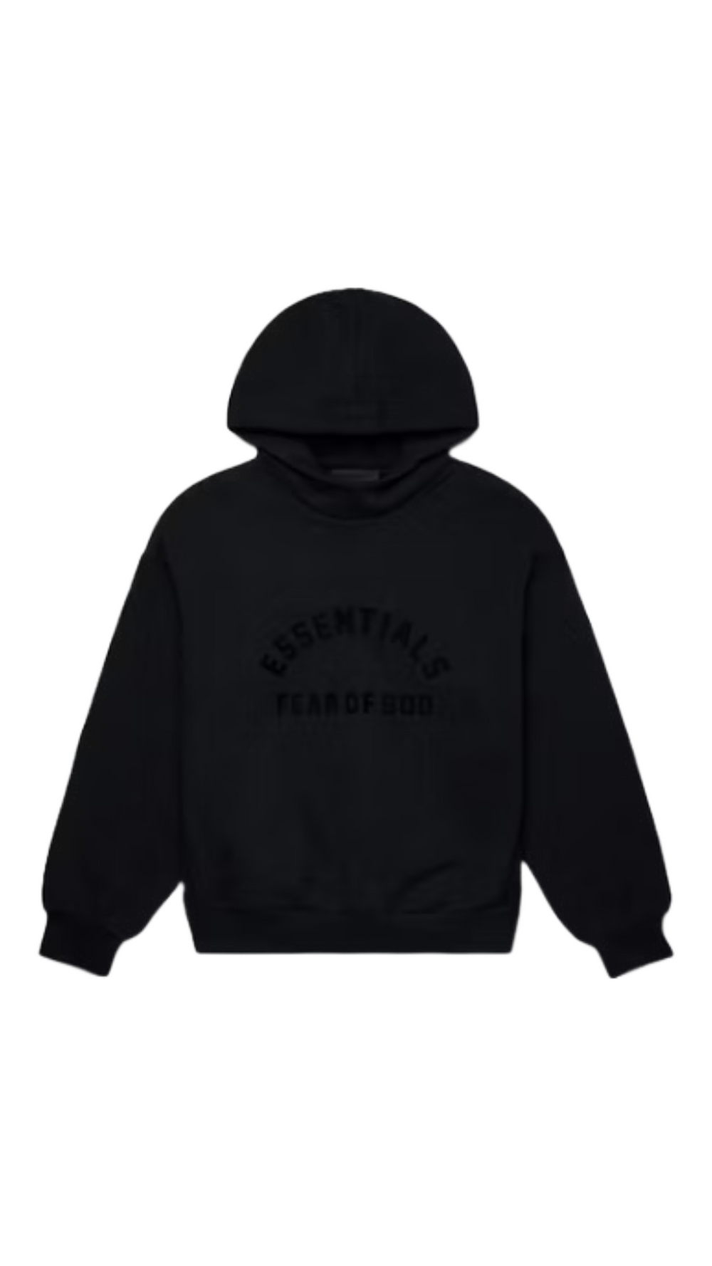 FOG ESSENTIALS JET BLACK ARCH LOGO HOODIE