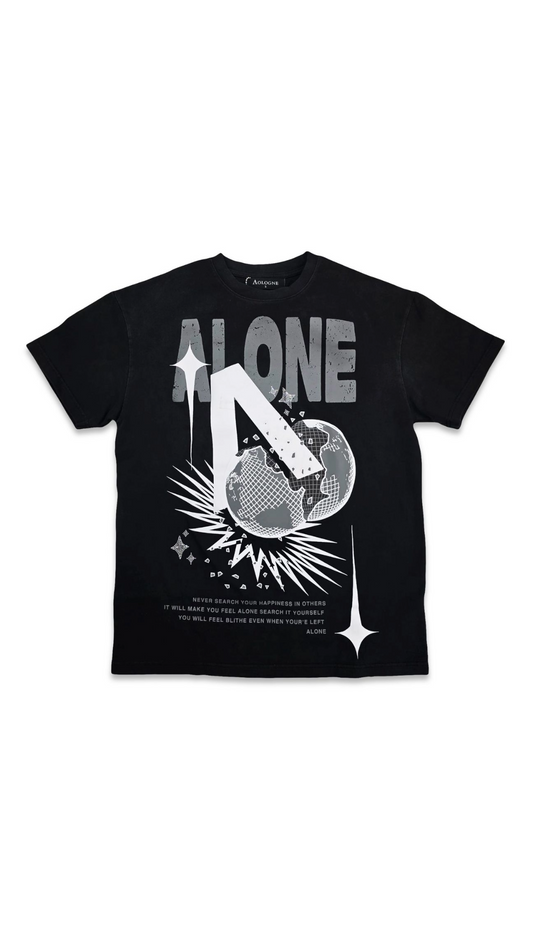 "LONELY WORLD" BLACK SS TEE