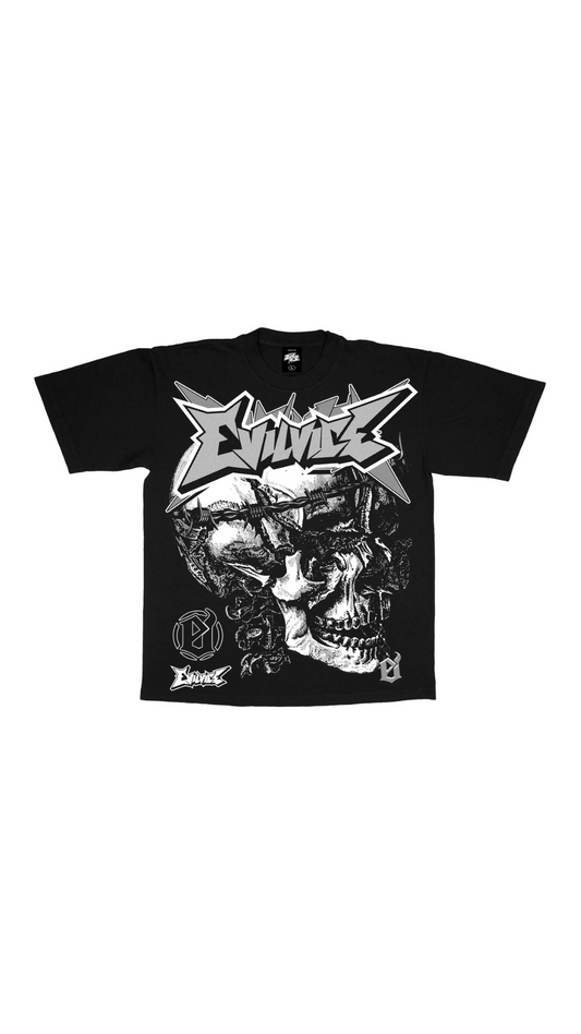 EV BARBED SKULL S/S TEE (BLACK)