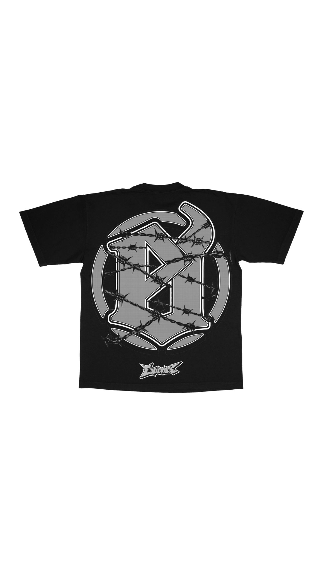 EV BARBED SKULL S/S TEE (BLACK)